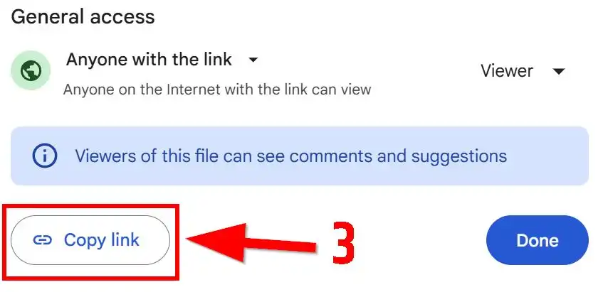 Google Drive Copy Link to Generate